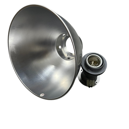 12 inch aluminum reflector for lighting installation and accessories by Biglite and Omni with bulb socket