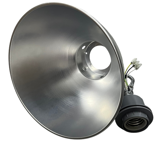 12 aluminum reflector with E40 socket by Biglite and Omni for lighting installation and accessories