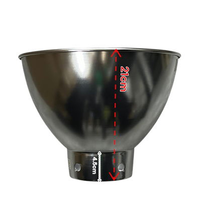 Biglite aluminum reflector lamp cover for ceiling lights measuring 21 cm height with mounting holes