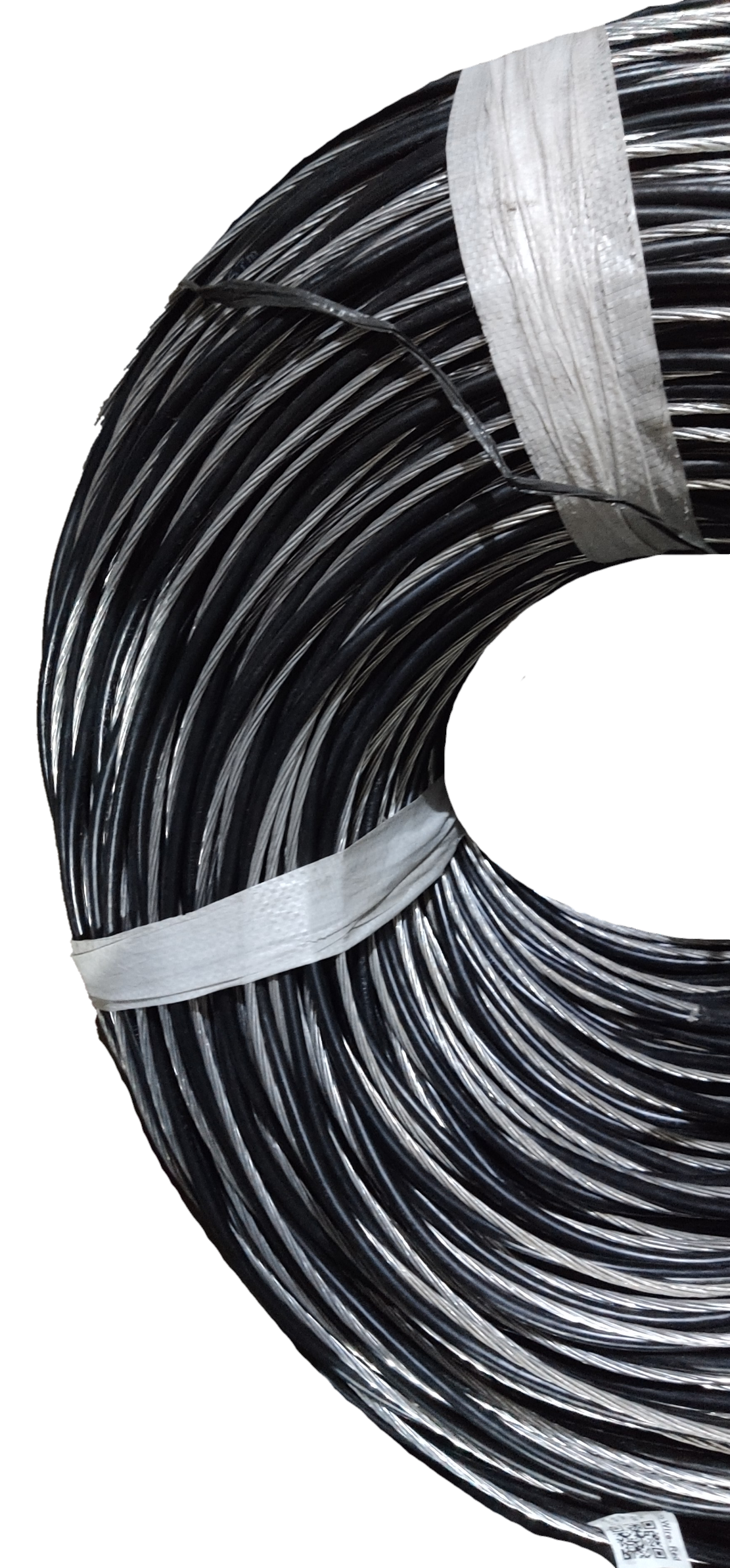 Philflex Aluminum Service Drop Wire AWG 4 coil with black and silver strands wrapped tightly