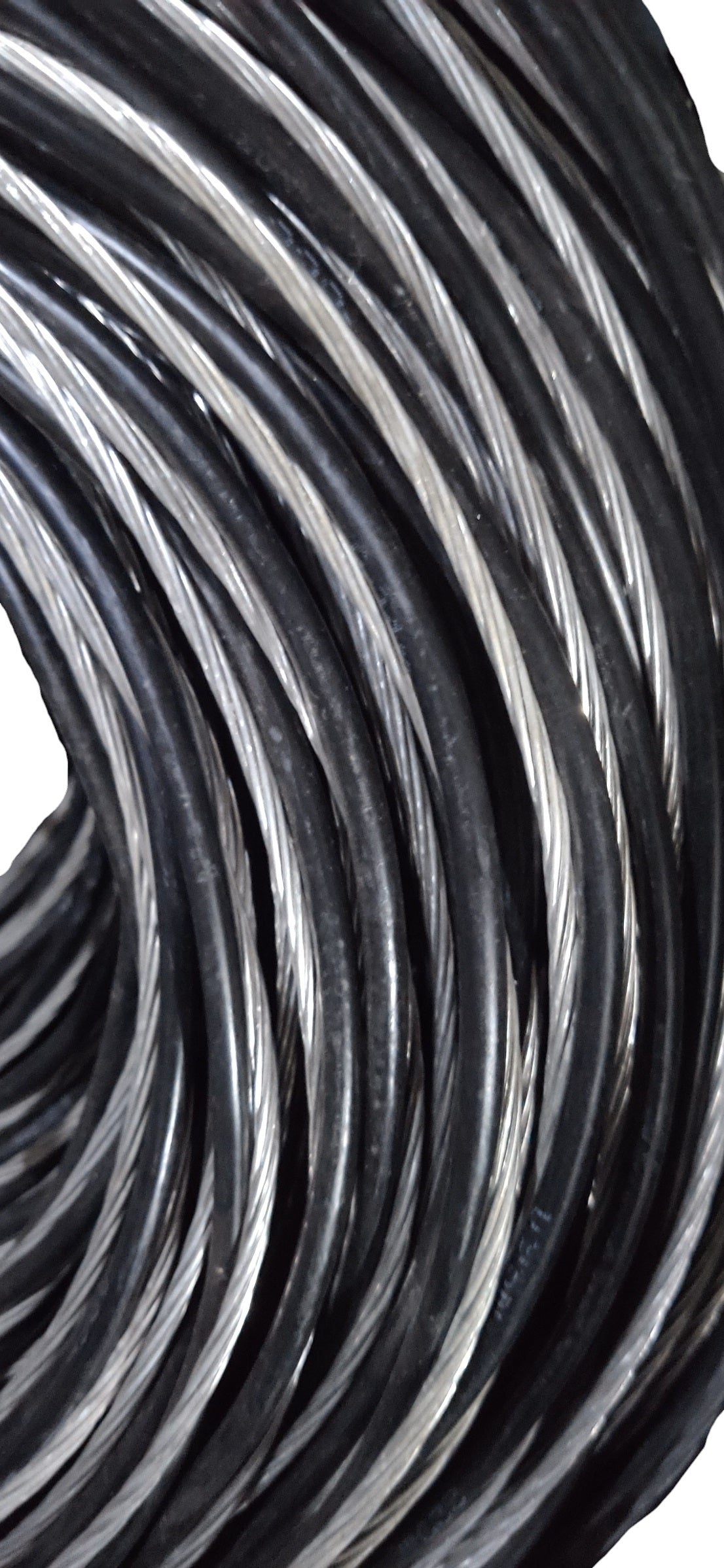 Philflex Aluminum Service Drop Wire AWG 4 coiled with black insulation for electrical use