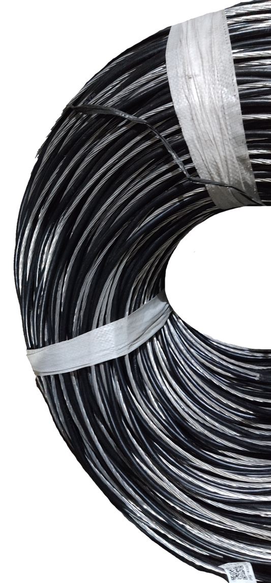 Coiled Aluminum Service Drop Wire AWG 6 bundled with white straps from China vendor