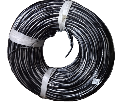 Coiled Aluminum Service Drop Wire AWG 6 with black insulation secured by white ties