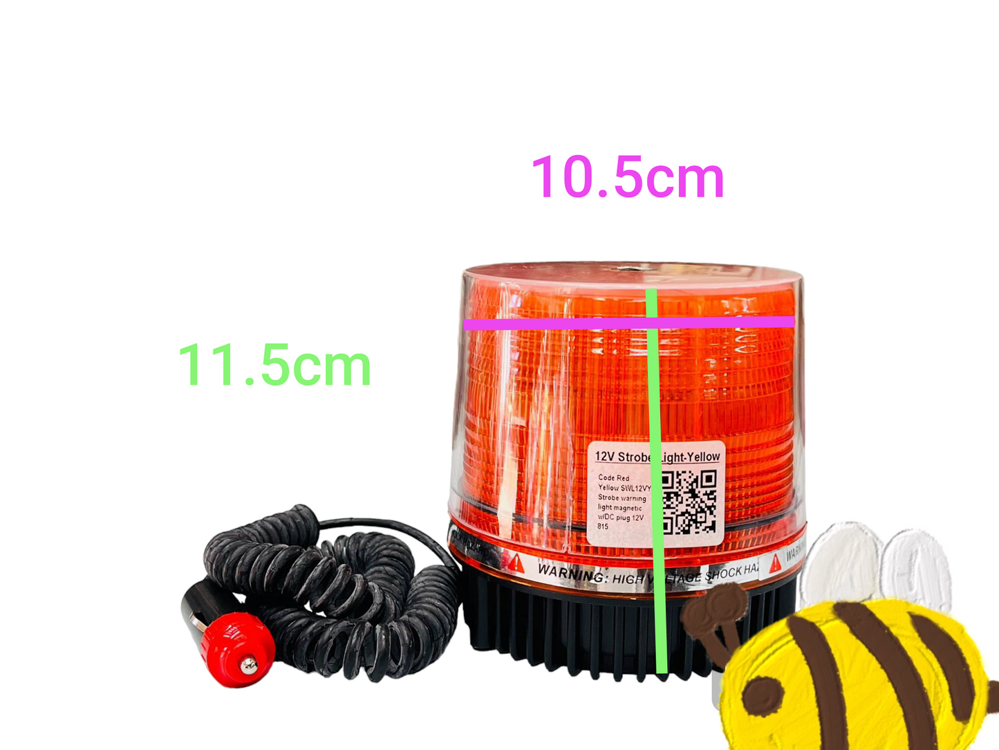 Code Red amber warning strobe light 12V with a compact design for enhanced visibility during safety operations