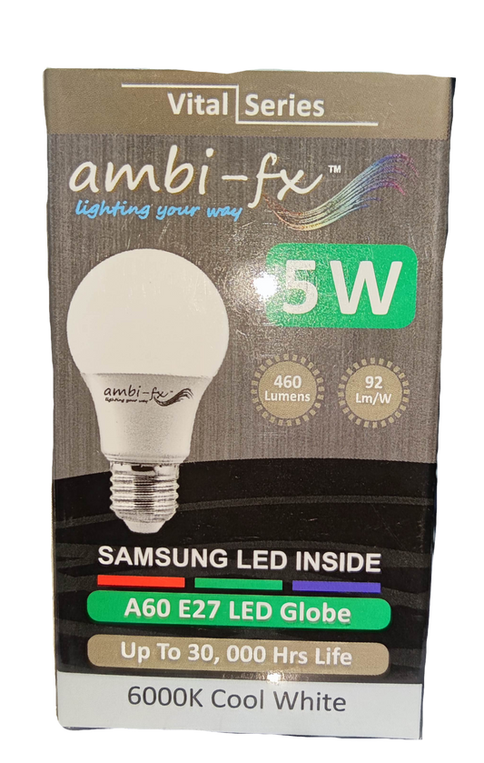 Ambi-fx 5W E27 LED bulb 6000K cool white with Samsung LED inside and long lifespan