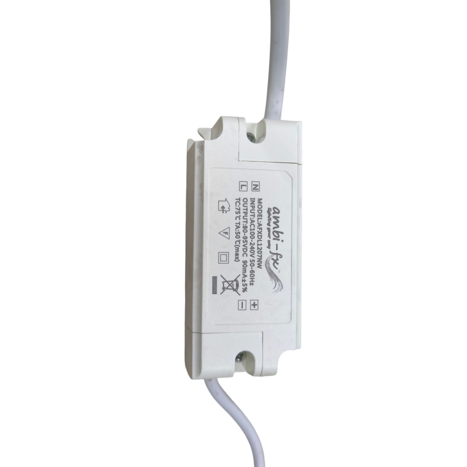 Ambi fx LED driver power supply for 7W LED Downlight 4000K Cool White rectangular unit with wires