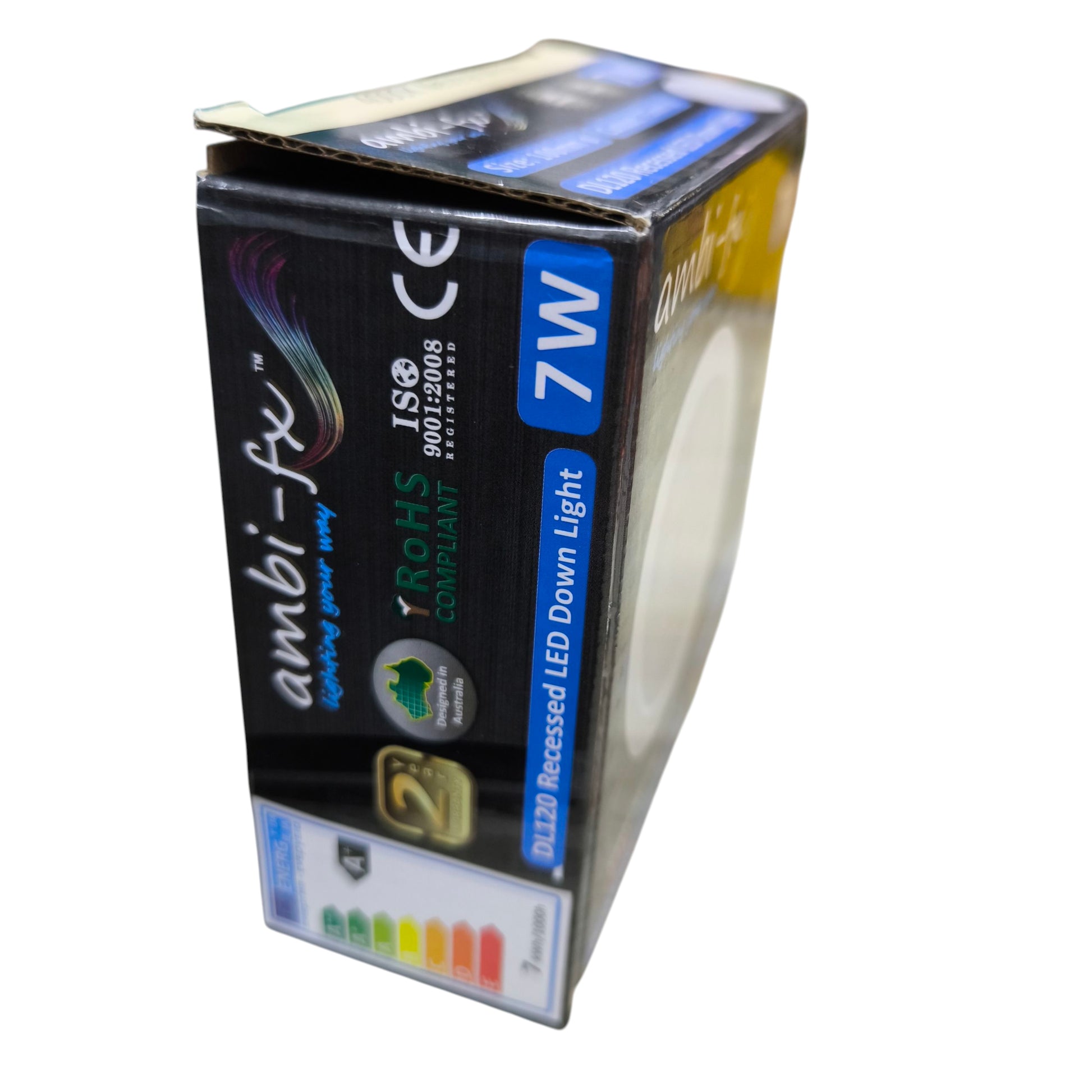 Ambi fx packaged 7W LED Downlight 4000K Cool White recessed ceiling light in retail box