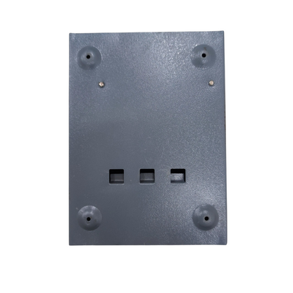 America gray metal replacement cover panel with three square cutouts and mounting bosses for plug-in GE TQL panel board