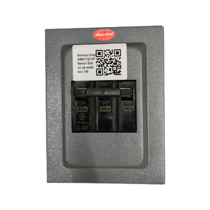 GE 3 phase circuit breaker with enclosure featuring three 40A switches for reliable electrical protection