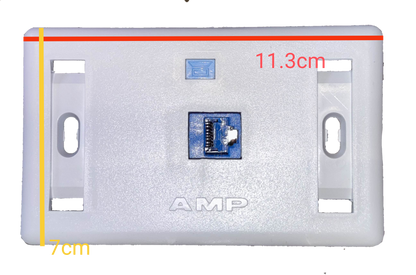 AMP cat 6 lan outlet with plate in white for secure network connections