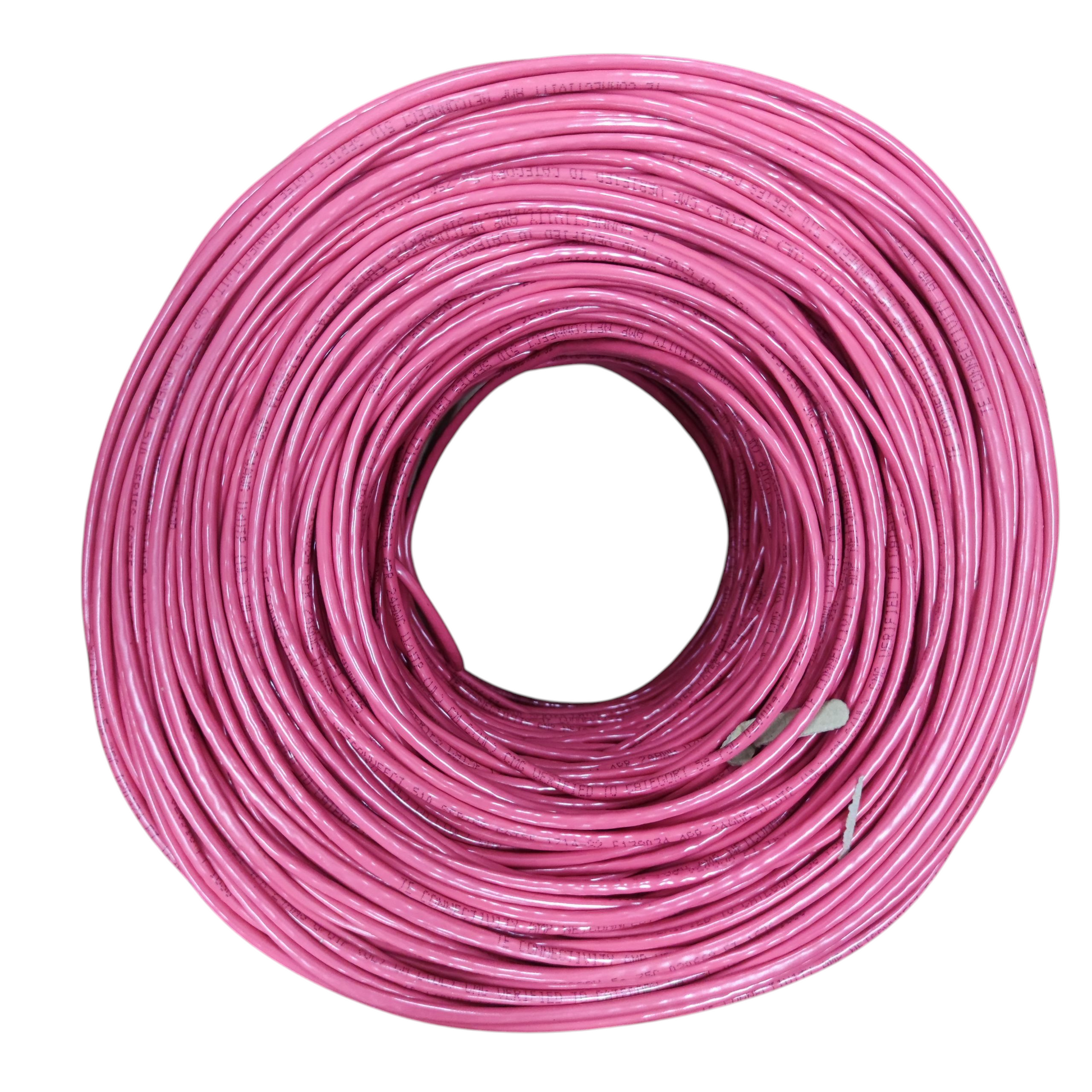 AMP CAT5e UTP LAN cable 300 meters in pink color for high-speed networking connections