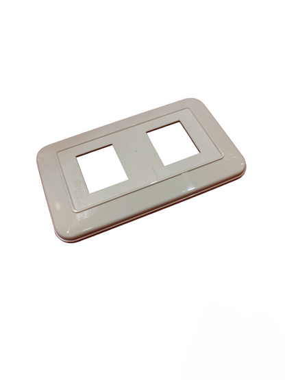 Anam 2 gang plate cover in beige for power points and switches with a sleek finish