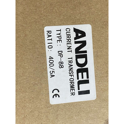 Andeli current transformer box label DP88 ratio 400 to 5A industrial split core CT class 1