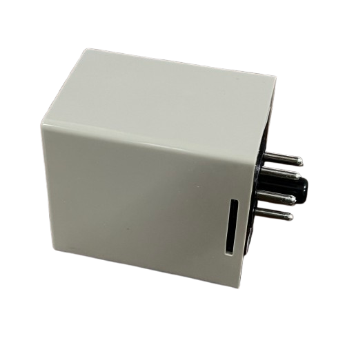 Anly 3 phase voltage relay white rectangular plug in housing with metal terminal pins shown