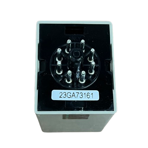 Anly 3 phase voltage relay white rectangular casing with eight pin circular base and label 23GA73161