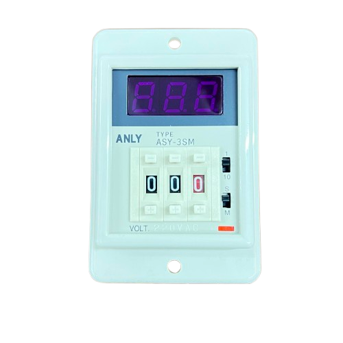 Anly digital timer 220V wall mount countdown timer with purple LED display and manual digit dials