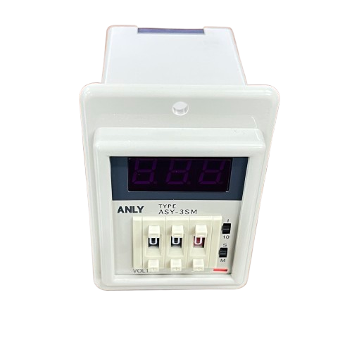 Anly digital timer 220V white panel with three switches and LED display for outlets