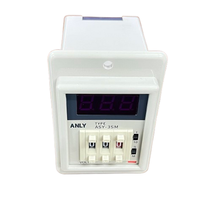 Anly digital timer 220V white panel with three switches and LED display for outlets