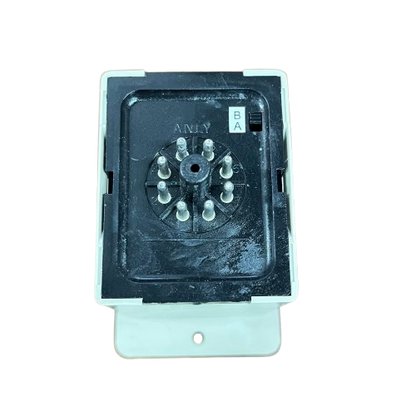 Anly digital timer 220V 8 pin plug in timer module with white mounting bracket and black plastic face