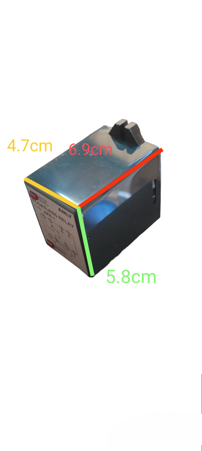 Anly floatless relay AFR-1 220V stainless steel casing relay with top terminals and dimensional labels