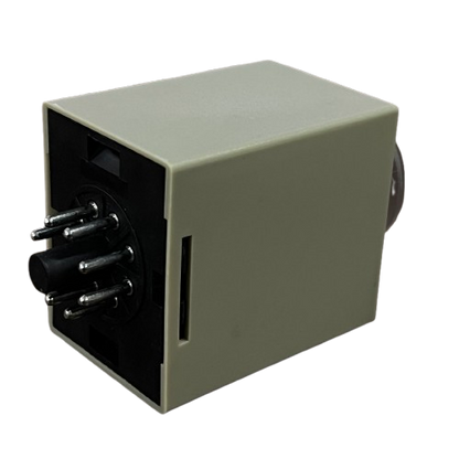 Anly multi range timer 220V beige industrial timer relay with six pin socket and adjustable dial
