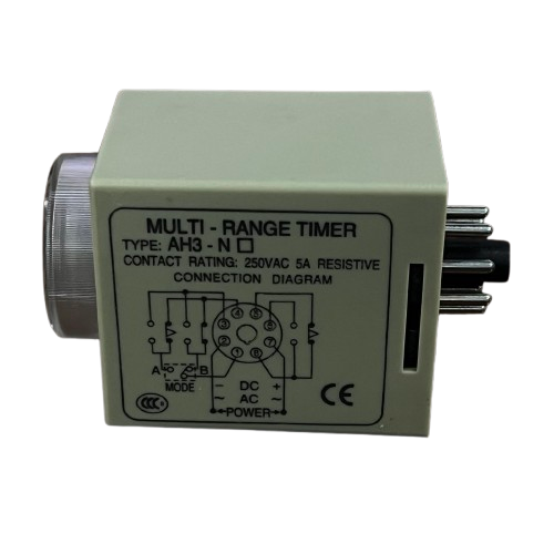 Anly multi range timer 220V beige AH3 N timer relay with clear dial knob and 8 pin plug connections