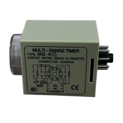 Anly multi range timer 220V beige AH3 N timer relay with clear dial knob and 8 pin plug connections