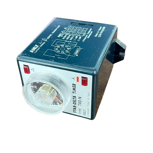 Anly Star Delta Timer TRD-N industrial motor control relay with adjustable dial mounting bracket and indicator lights