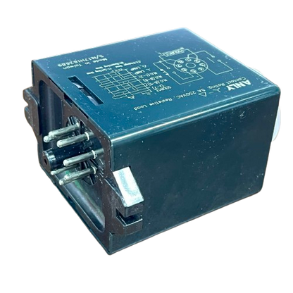 Anly Star Delta Timer TRD-N black plug in motor starter timer with printed wiring diagram and pins