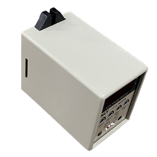 Anly digital 3 phase voltage relay beige DIN rail mount module with front control panel and connectors