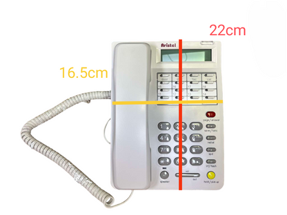 Aristel PABX AV series key phone 12 functions landline phone with numeric keypad and coiled handset cord