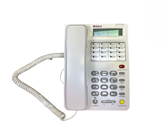 Aristel PABX AV series key phone 12 functions white landline phone with keypad and display