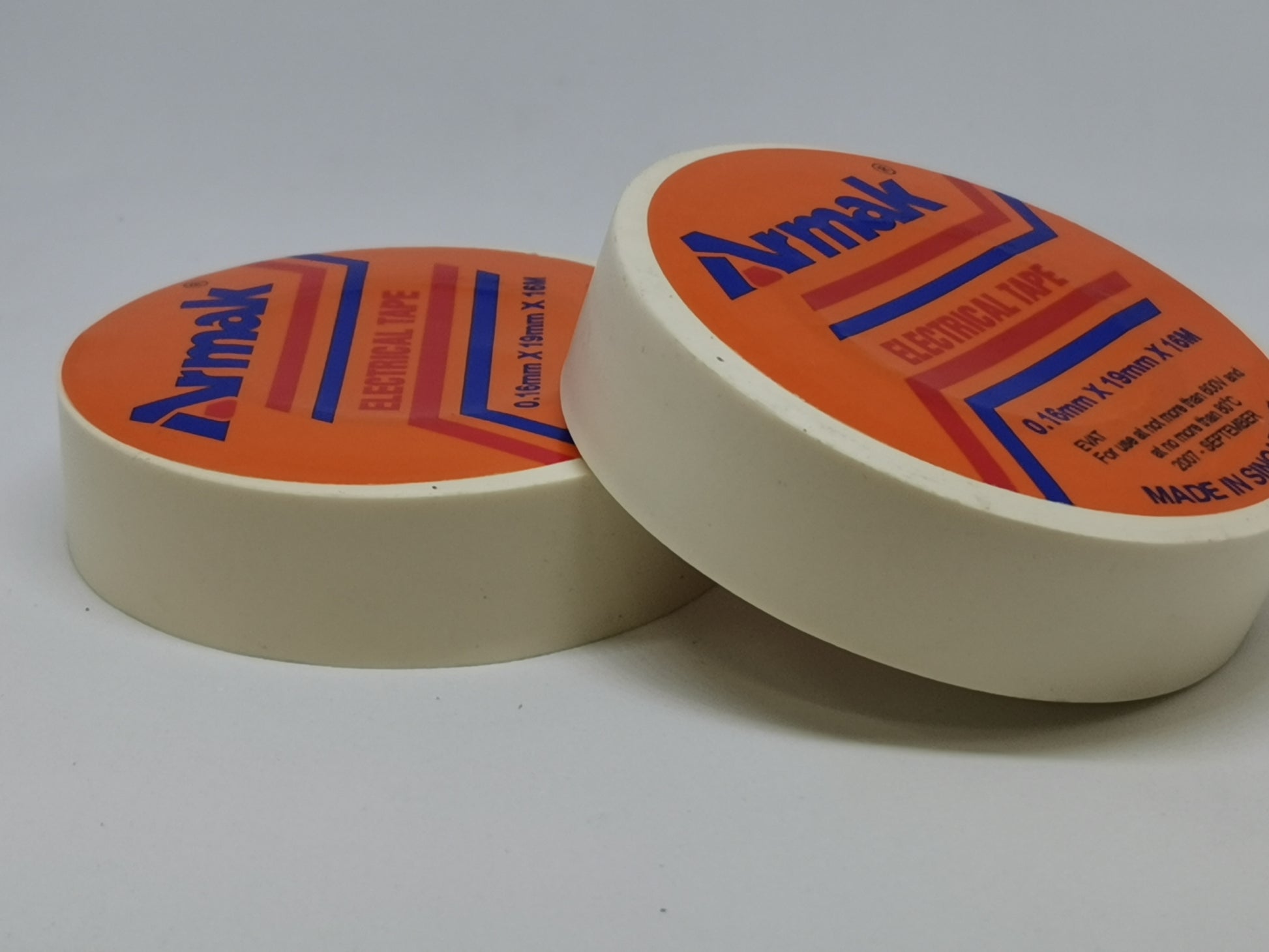 Armak colored electrical tape 16 yards two rolls with orange labels for electrical trade use