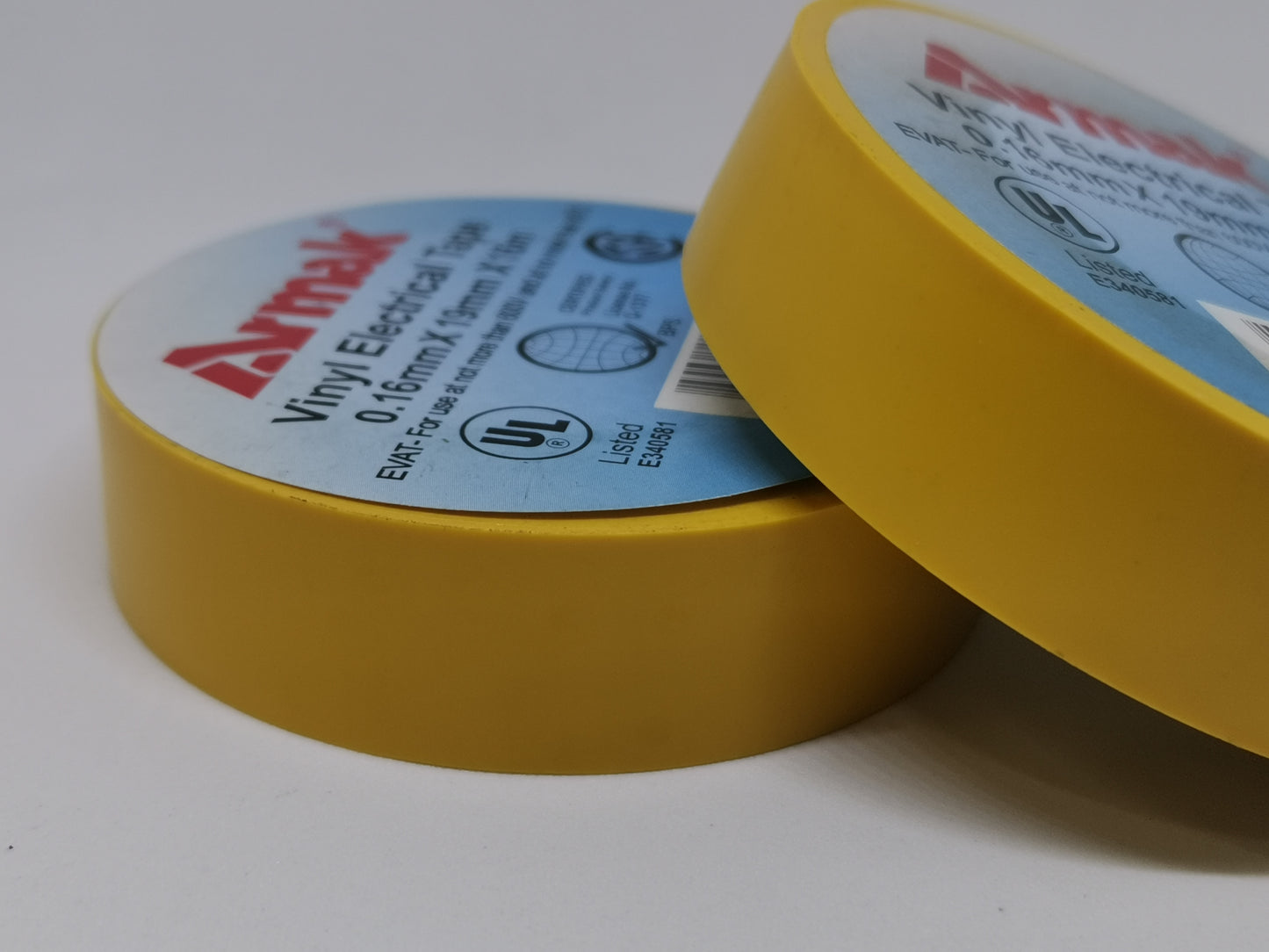 Armak yellow colored electrical tape 16 yards vinyl insulation for electrical trade tools and testers