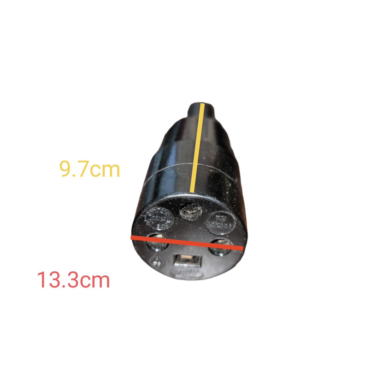 Ashley cord connector 13A black electrical plug with 13.3cm width and 9.7cm height measurements