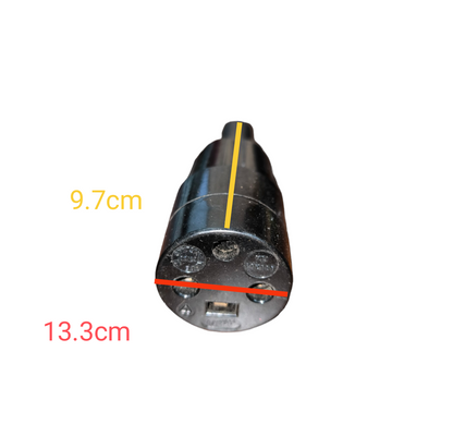 Ashley cord connector 13A black electrical plug with 13.3cm width and 9.7cm height measurements