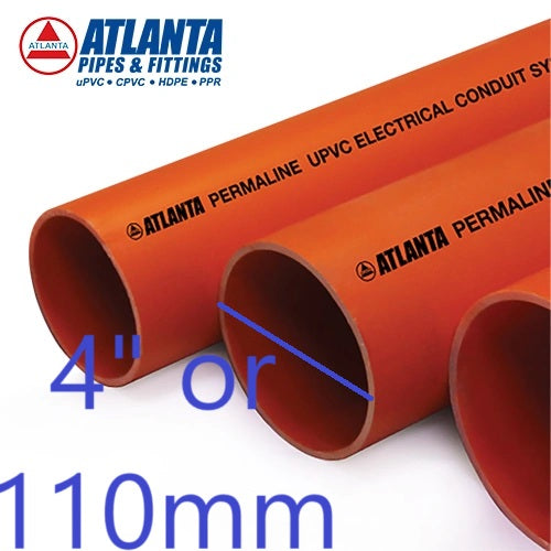 110mm PVC Electrical Pipes Permaline by Atlanta orange electrical conduit pipes