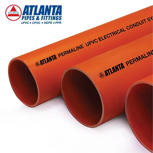 Atlanta 225mm PVC Electrical Pipes in orange for durable electrical conduit systems