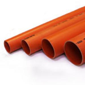 Atlanta 225mm PVC Electrical Pipes in bright orange for durable electrical conduit applications
