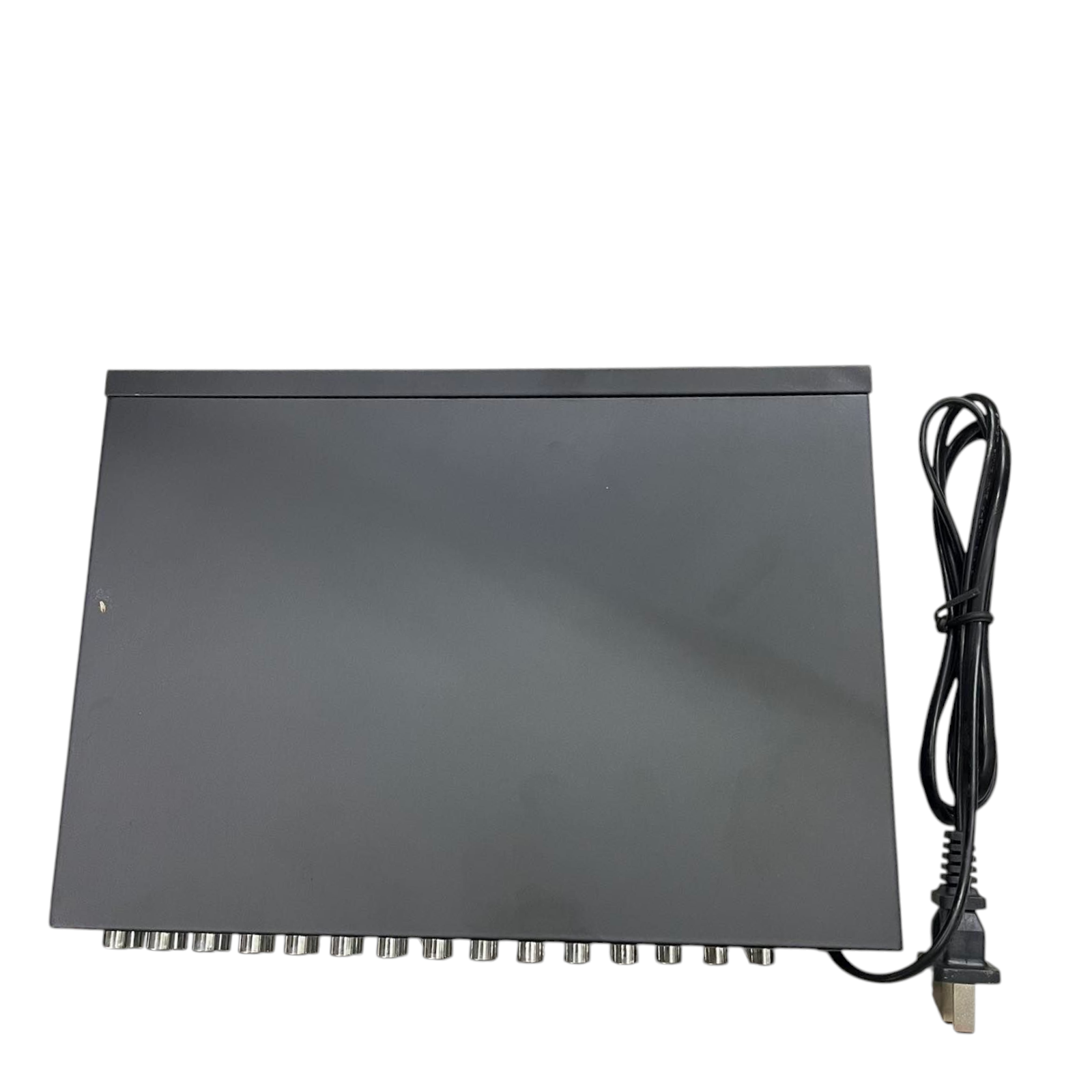 Grippes black audio video splitter 1 in 8 out with multiple output ports and power cord