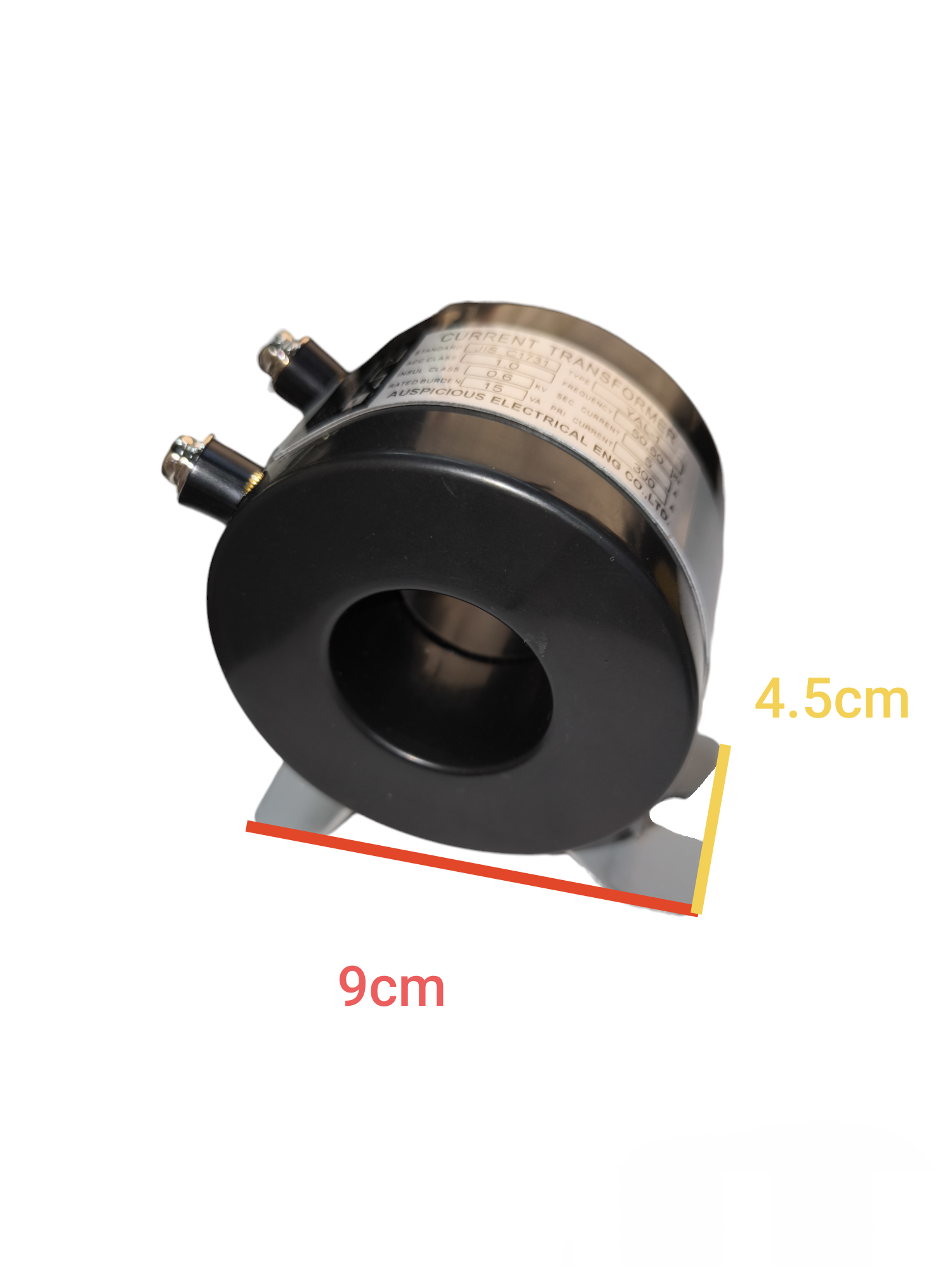 Auspicious door chime electrical current transformer black round with mounting bracket two terminals 9cm base