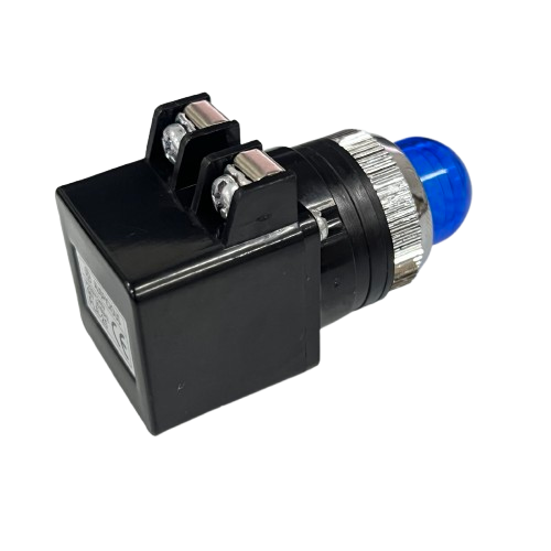 Auspicious Pilot Light 110V BLUE 25mm panel mount indicator with metal bezel and screw terminals