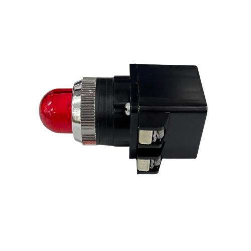 Auspicious Pilot Light 110V RED 25mm indicator with chrome bezel and black housing for control panels