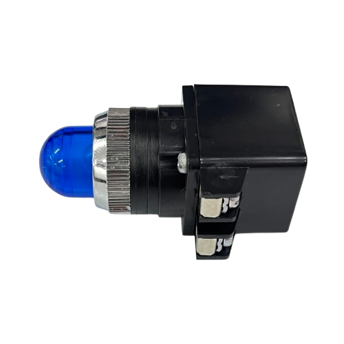 Auspicious Pilot Light 220V BLUE 25mm blue indicator with metal bezel and black plastic rear housing