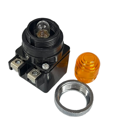 Auspicious Pilot Light 220V Yellow 25mm indicator lamp assembly with bulb base yellow lens and mounting ring