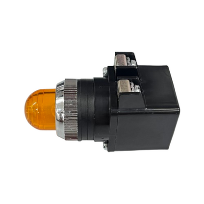 Auspicious Pilot Light 220V Yellow 25mm panel indicator lamp with threaded bezel for industrial switches