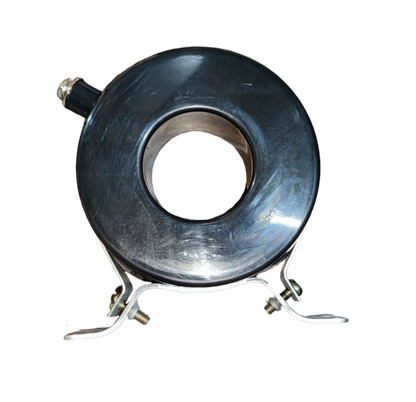 Auspicious YAL-1 current transformer 200A metallic round coil with mounting brackets on black background