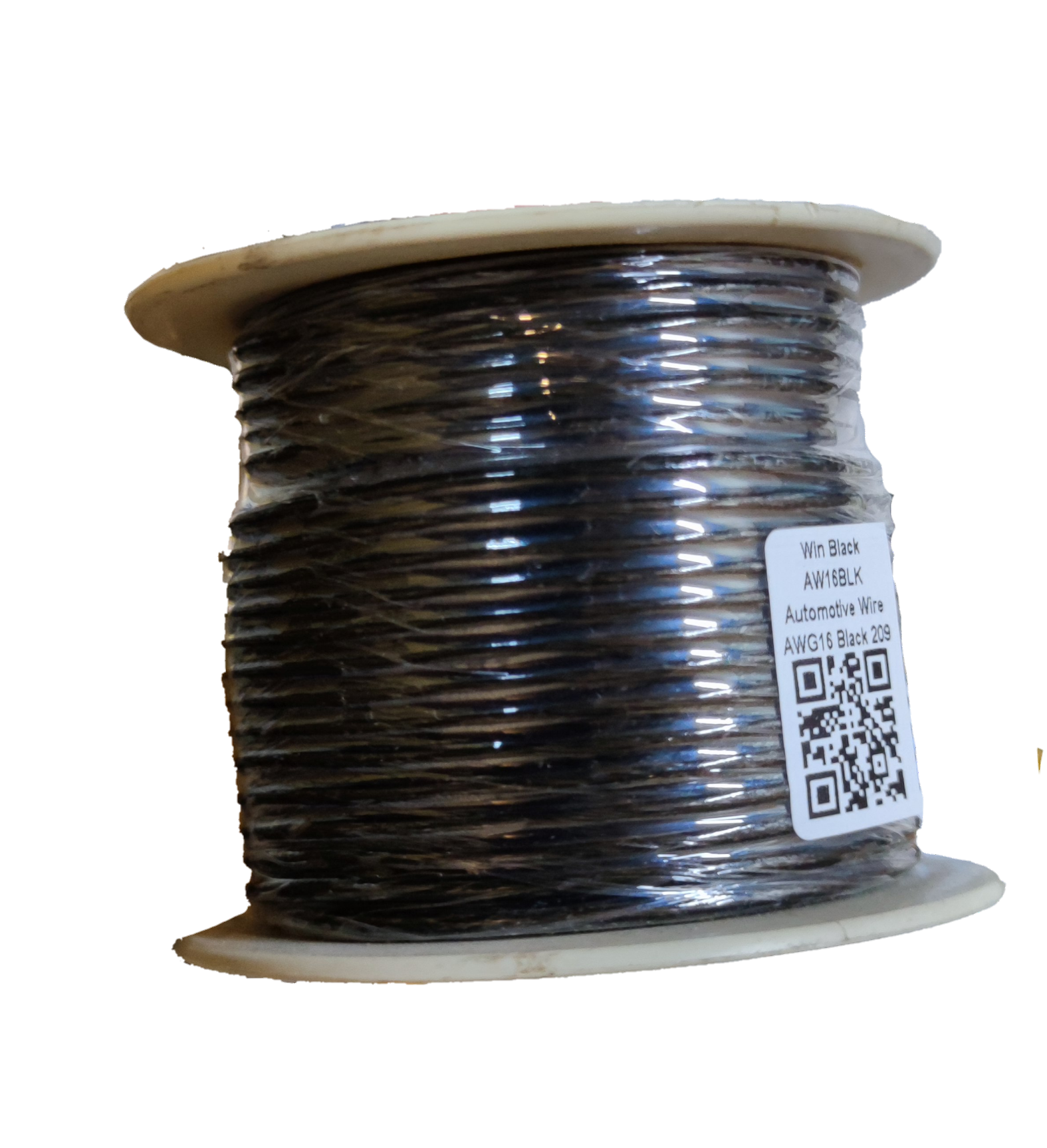 Win AWG 16 auto wire transparent insulation spool with black automotive wire neatly wound