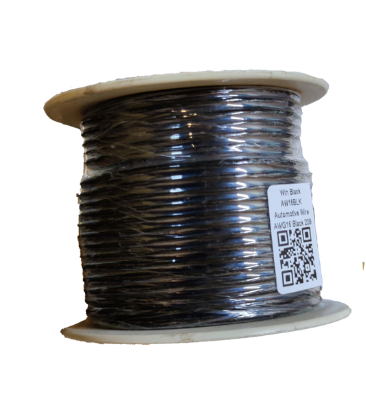 Win AWG 16 auto wire transparent insulation spool with black automotive wire neatly wound