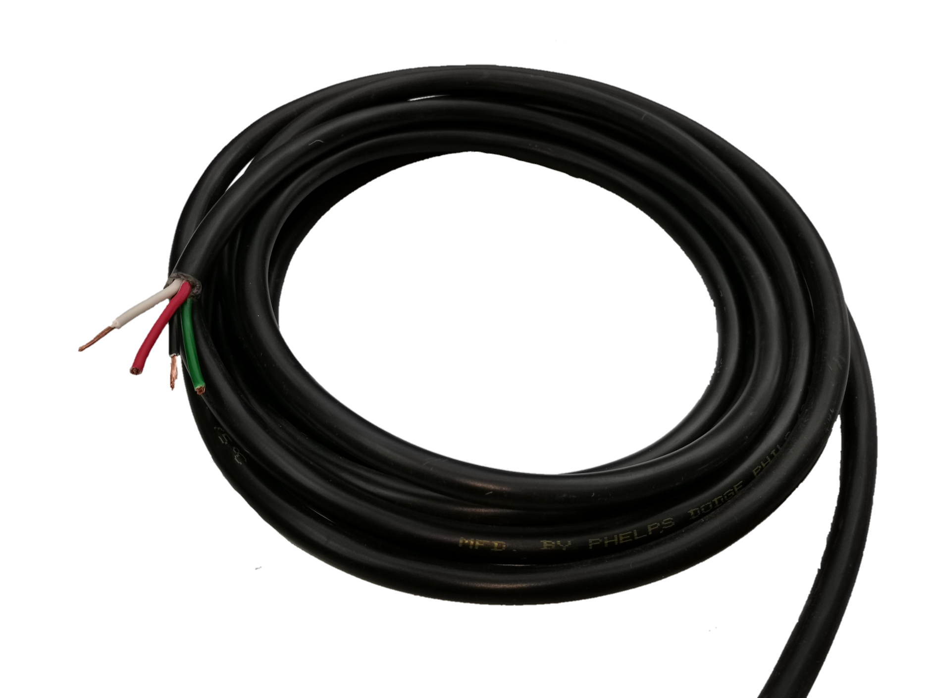 Phelps Dodge AWG 18 Royal Cord Power Cable 4C with durable black insulation and color-coded wires